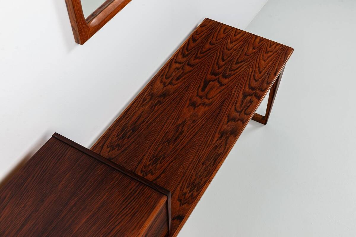 Kai Kristiansen bench and mirror rosewood Aksel Kjersgaard Denmark 1960