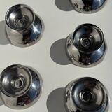 Set of 6 silver metal ice cream cups with small base D9 H5.5