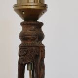 Large African art tower lamp base unique piece