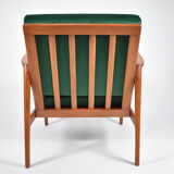 Scandinavian armchair "Stefan", restored, 60s, green bottle velvet
