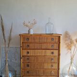 Rattan chest of drawers circa 1970, Dal Vera
