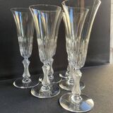 6 Saint Louis champagne flutes cut Lozère service stamped