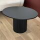 oval black fluted coffee table