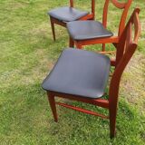 Vintage Scandinavian chairs 1970 teak and skaï