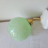 Wall lamp in Clichy glass and porcelain