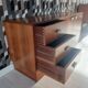 Large modular vintage sideboard in wood – 1960s/70s – 248 cm