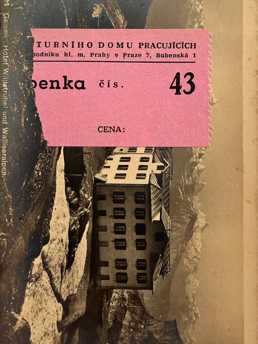 The Pink Ticket - Original Collage