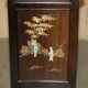 Antique Chinese commode carved in steatite with a marble top.