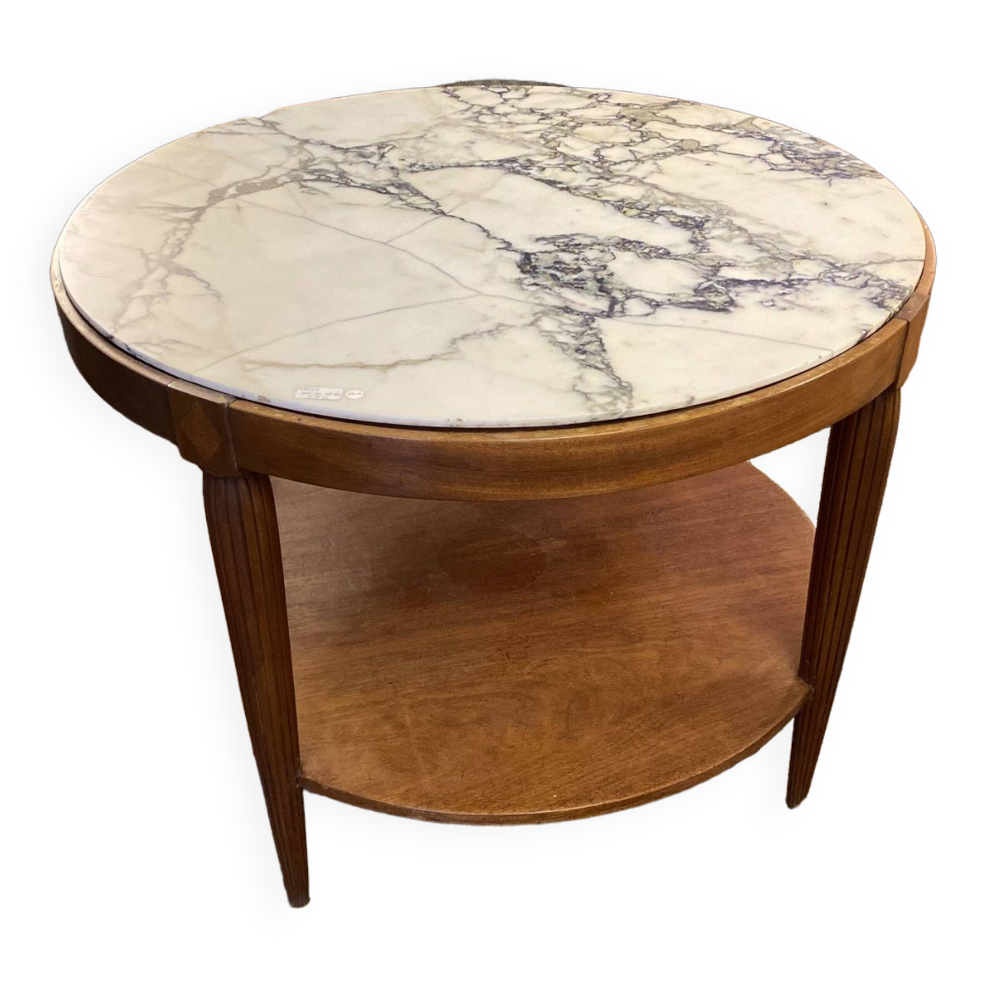 Art deco pedestal table, marble top