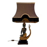 Sculptural Lamp in Bronze with double green and gold patina, Suvannamaccha