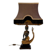 Lampe Sculpturale en Bronze à double patine verte et dorée, Suvannamaccha