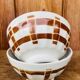 Pair of antique bowls, brown tablecloth model, Digoin Sarreguemines