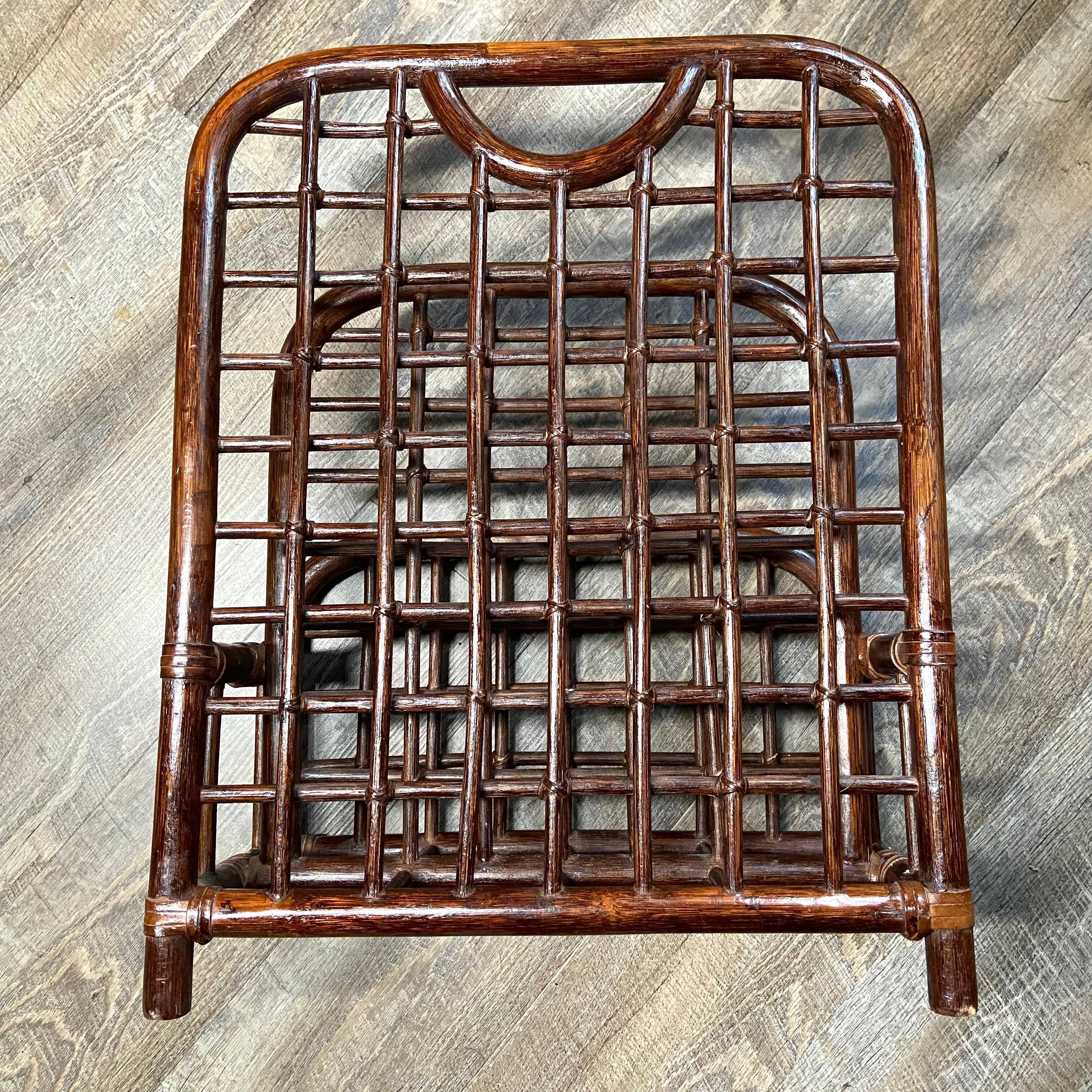 Bamboo and rattan magazine holder