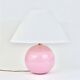 Pastel pink polka dot spherical table lamp, ceramic, brass, Studio Paf Milano, 1970.