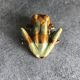 FROG figurine in enameled CERAMIC Vintage Golden Pond collection