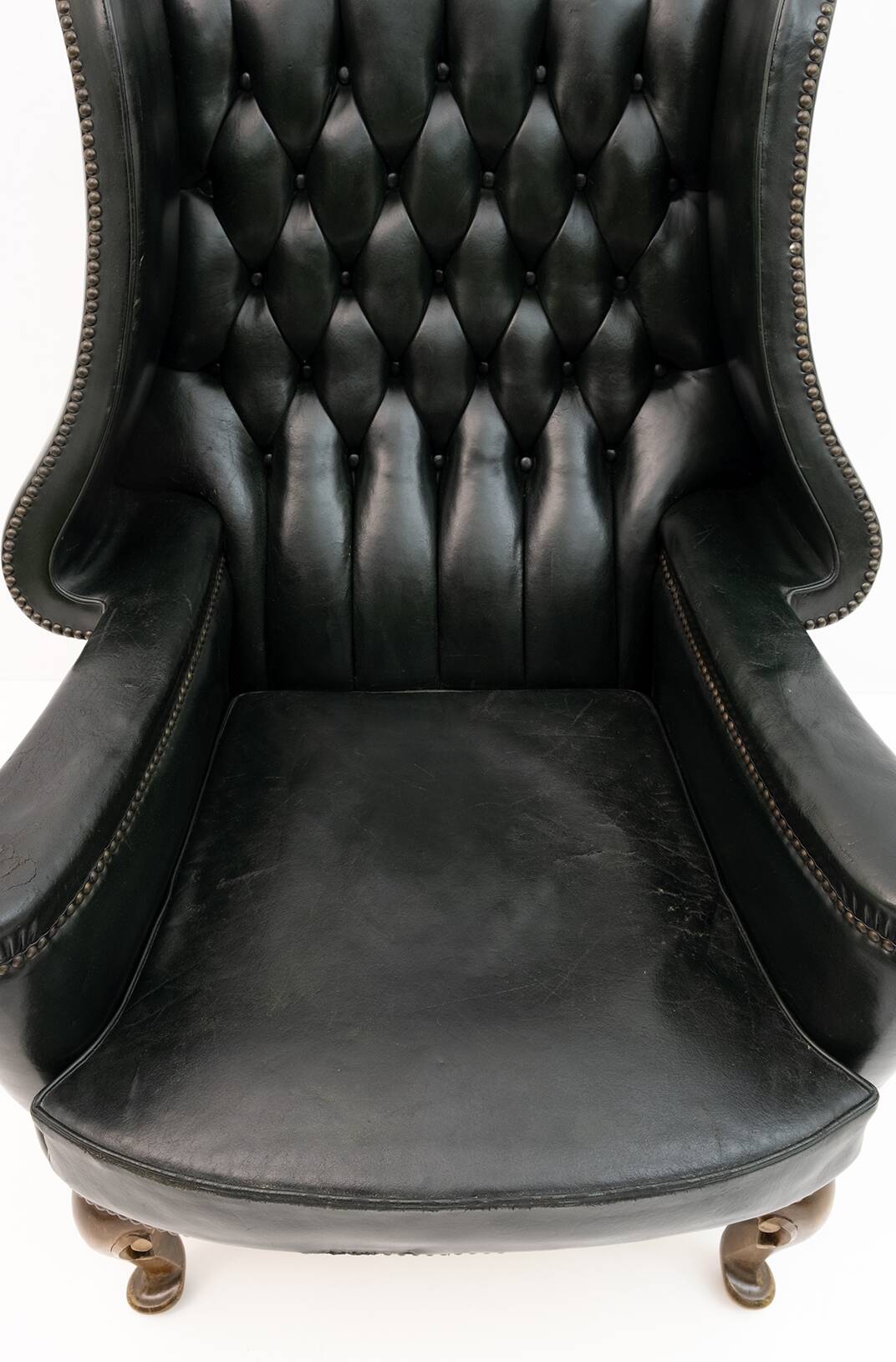 Georgian Style Rare Original Chesterfield Leather Armchair, 1950s