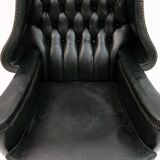 Georgian Style Rare Original Chesterfield Leather Armchair, 1950s