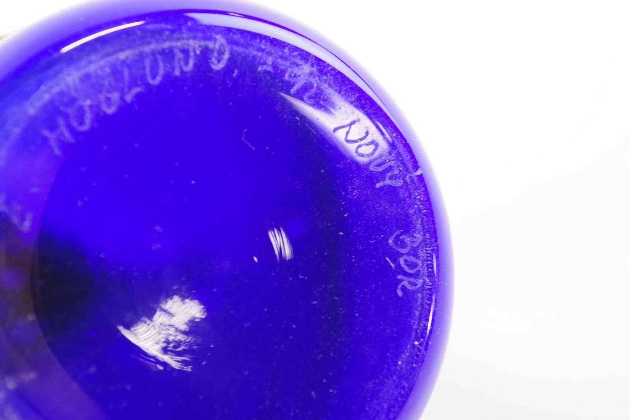 Handmade Blue, Pink and Black Glass Lidded Jar by Erik Höglund, 1992
