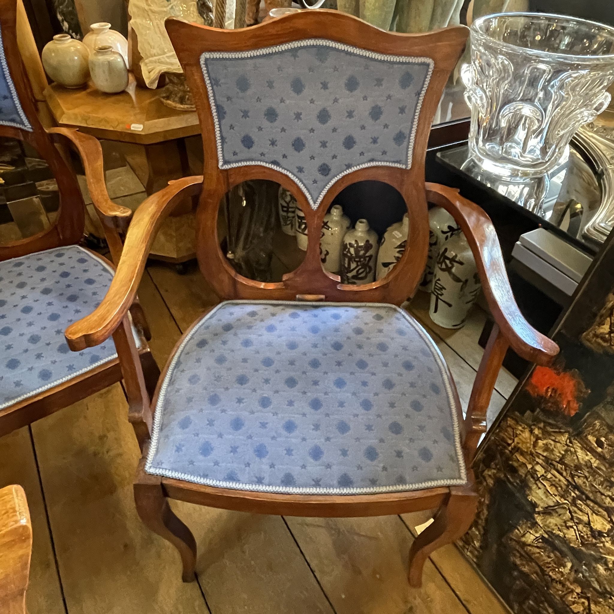 Salon Art Nouveau complet, 1 canapé + 2 fauteuils + 2 chaises, ca 1900