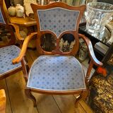 Art nouveau lounge set, 1 sofa + 2 armchairs + 2 chairs, ca 1900