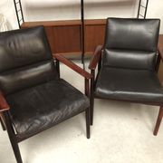 Danish leather and rosewood armchairs for Sibast 70s