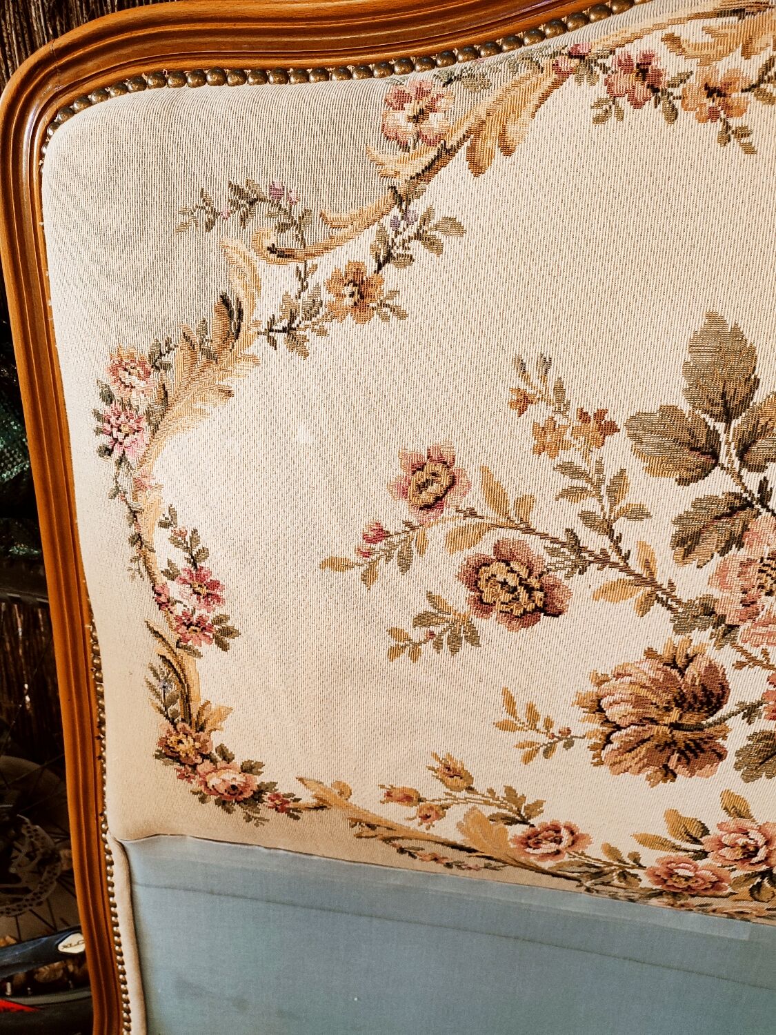 Bohemian headboard with tapestry