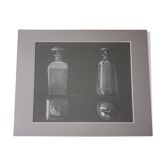Gouache study of 2 decanters. National School of Decorative Arts circa 1910 on grey paper