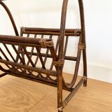 Porte revues rotin vintage