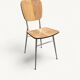 Pair of Vintage Chrome and Wood Chairs - 1980s - Formica