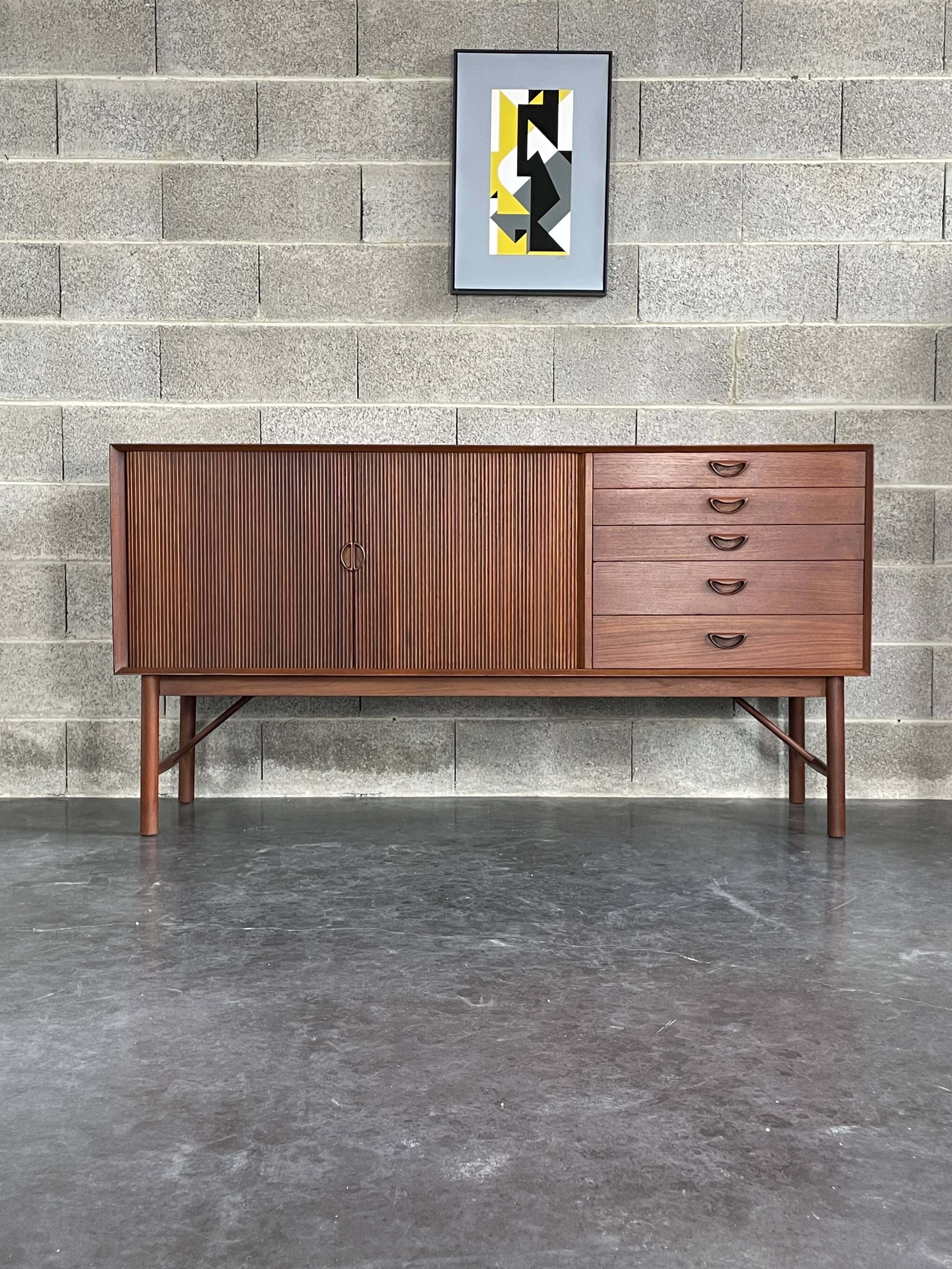 Danish Tambour Door Sideboard by Hvidt & Molgaard 50s
