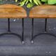 Paire de tables  chêne et fer forge des années 30, Art déco