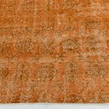 Tapis Vintage Orange Ocre Patiné, Style Bohème Chic