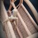 Rattan heart magazine rack