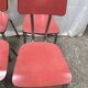 Suite of 4 red formica chairs