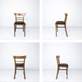 15 chaises Frankfurter vintage, bois foncé, assise rembourrée