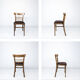 15 vintage Frankfurter chairs, dark wood, padded seat.