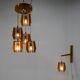 1970s Czechoslovakian Chandelier & Wall Lamp by Dřevo Humpolec