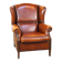 Beautiful and Comfortable Sheepskin Wingback Armchair with a Wonderful Patina