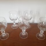 Lot de 5 verres à pied en cristal