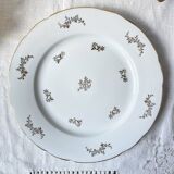 White and gold porcelain dish J&Ciem France 1950