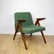 Fauteuil Bunny, bouclé vert des années 1970 par J. Chierowski
