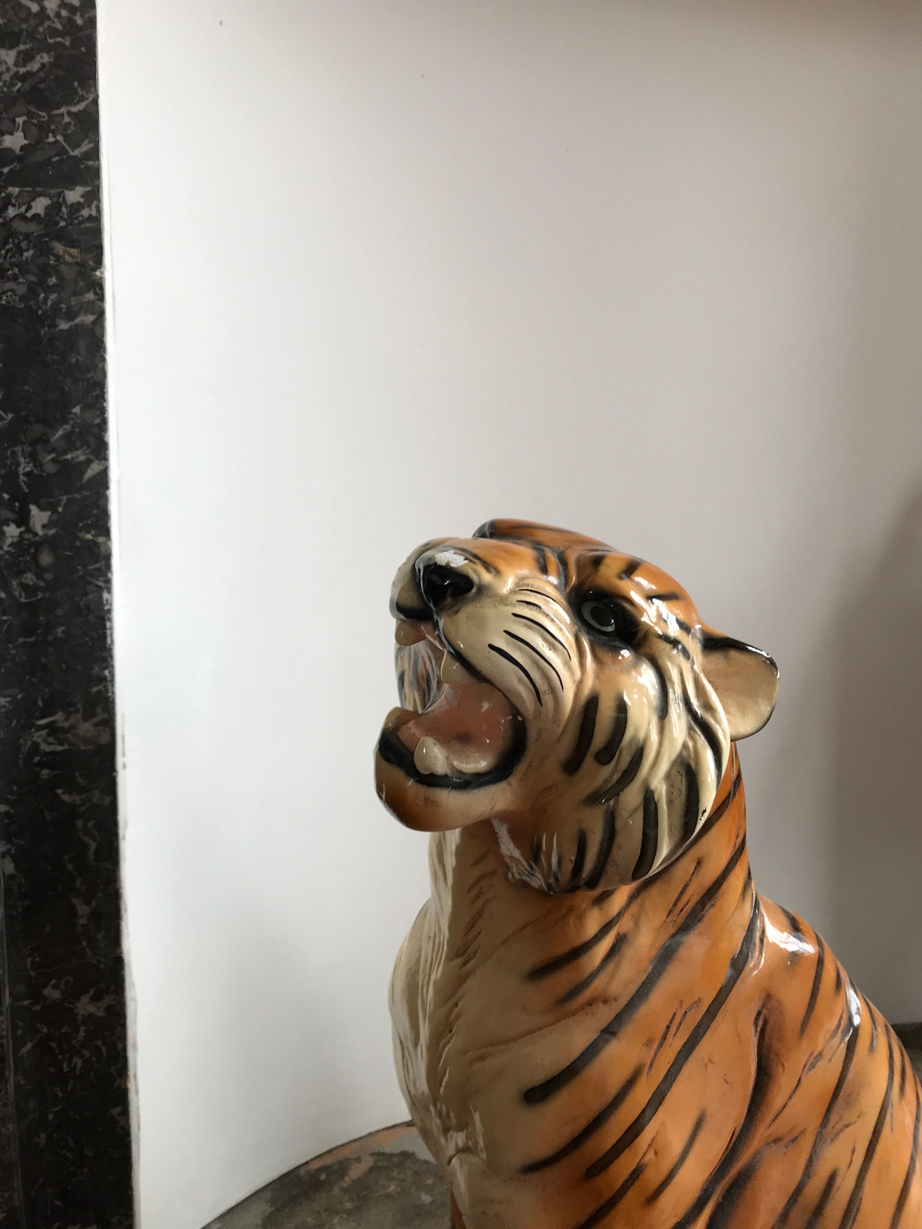 Tiger in earthenware