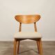 Modern chair Scandinavian design light wood natural Lin fabric mid century modern design
