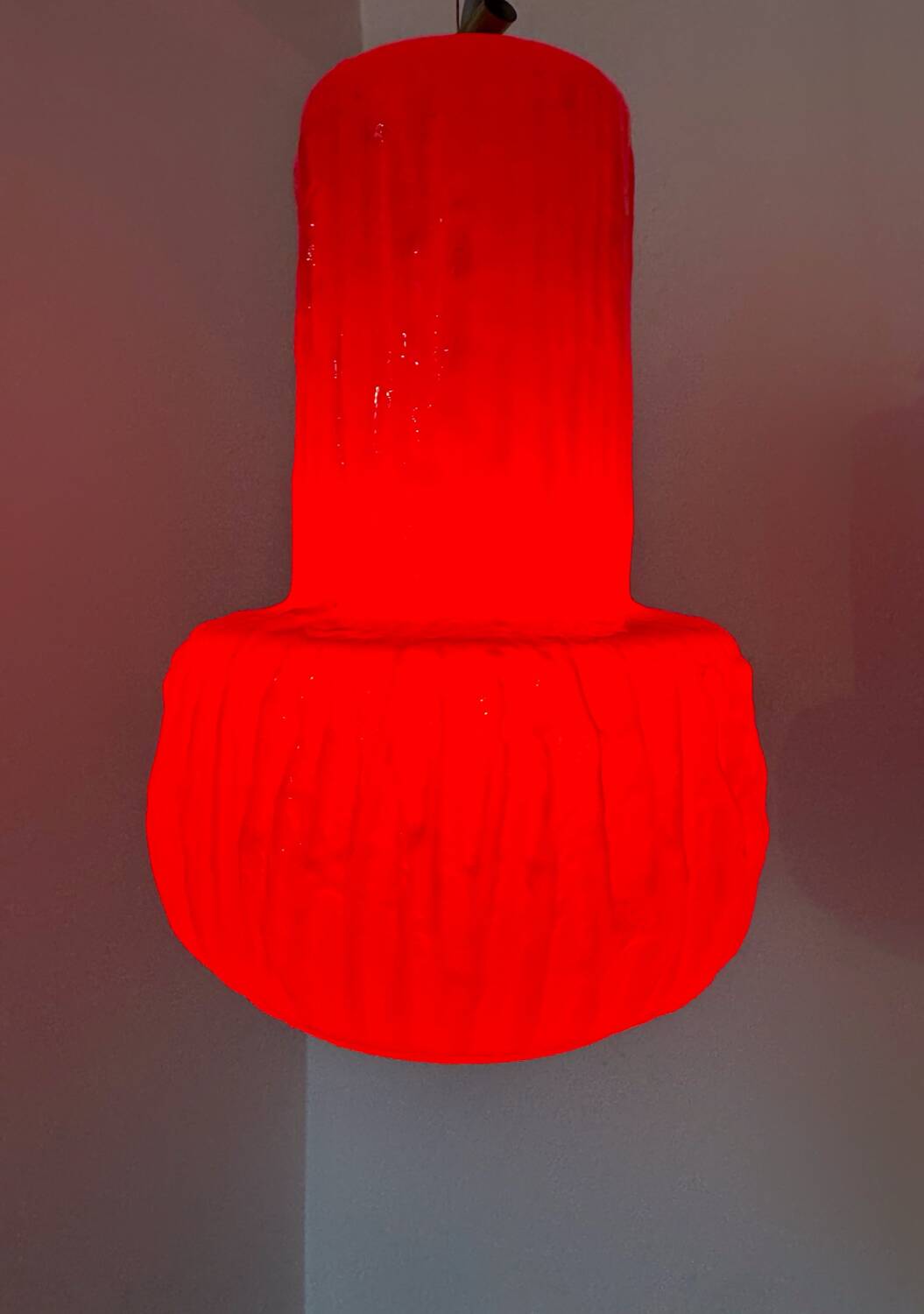 Brutalist glass paste chandelier from the 70s