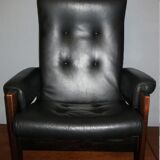 Mid century Danish leather reclining lounge chair