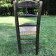 Pair of oak and straw chairs, 19th century period.
