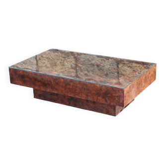 Vintage elm burl coffee table 70
