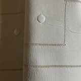 Modernist linen thread sheet 1940 embroidered with polka dots and days without monogram 240cm