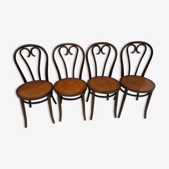 Set of 4 chairs of Bistro in 1950