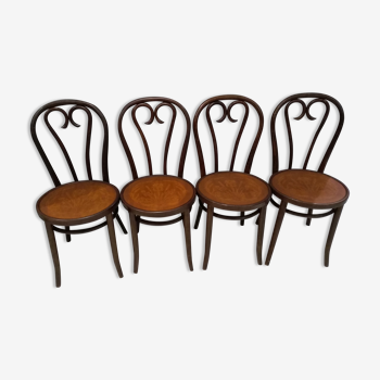 Suite de 4 chaises de bistrot de 1950